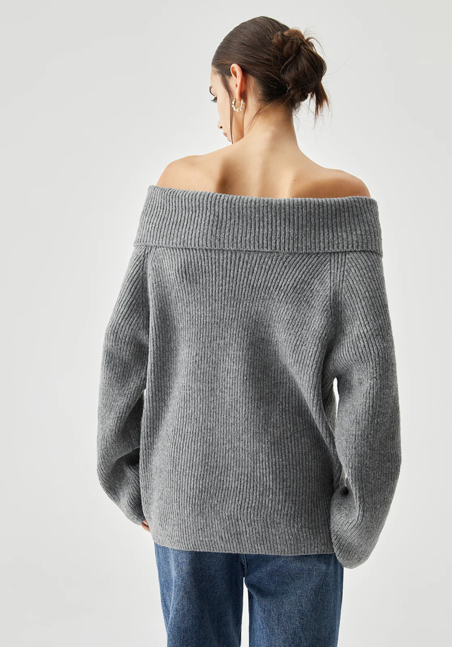 Knitted Off-Shoulder Sweater